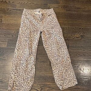 American Eagle Outfitters Leopard-Print Straight Leg Pants - Tan & Black
